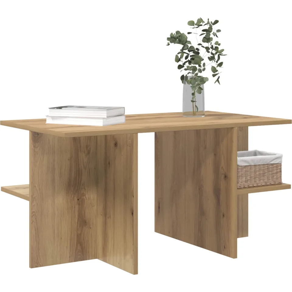 vidaXL Salontafel Artisanaal eiken 87 x 50 x 45 cm Geconstrueerd hout Bruin