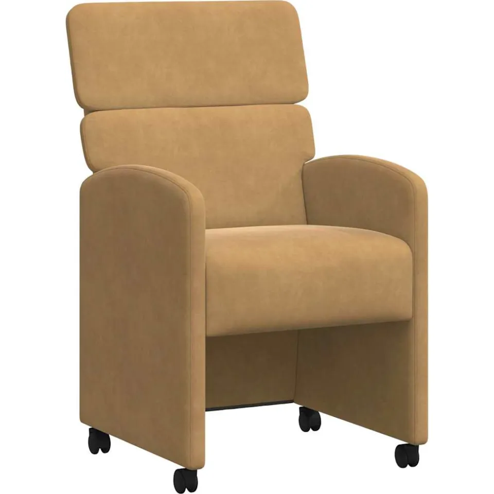 vidaXL Eetkamerstoelen met Wieltjes 2 st Fluweel Bruin 58 x 65 x 98 cm
