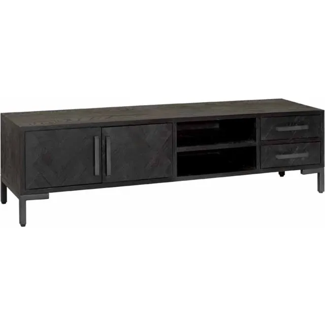 TOFF Ziano TV stand 2 drs / 2 drws - 185x45x50 zwart