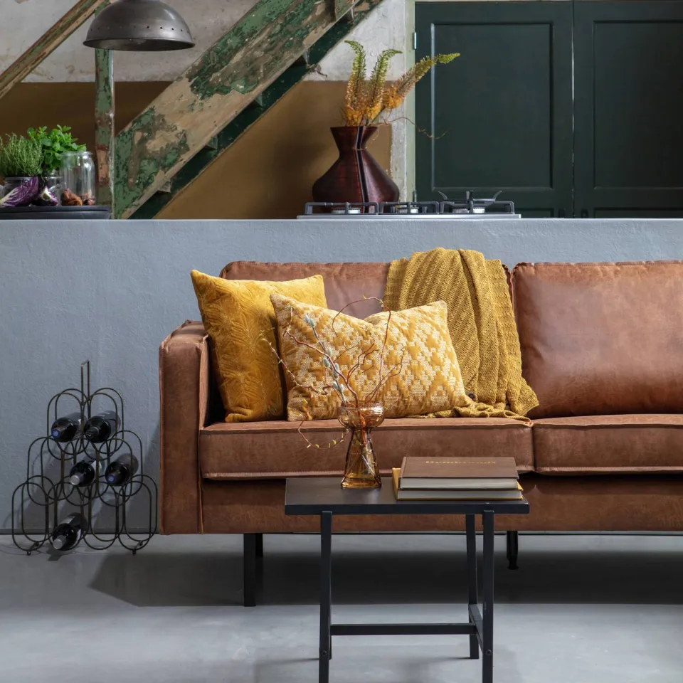 WOOOD Rodeo Hoekbank Rechts - Recycle Leer - Cognac - 85x266x86, foto 4
