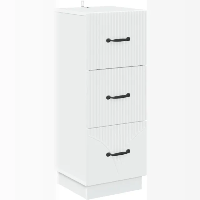 vidaXL Ladekast - Wit - 33 - x - 34,5 - x - 87 - cm - Bewerkt - hout