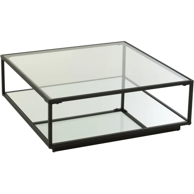 J-Line salontafel - ijzer/glas - zwart - large