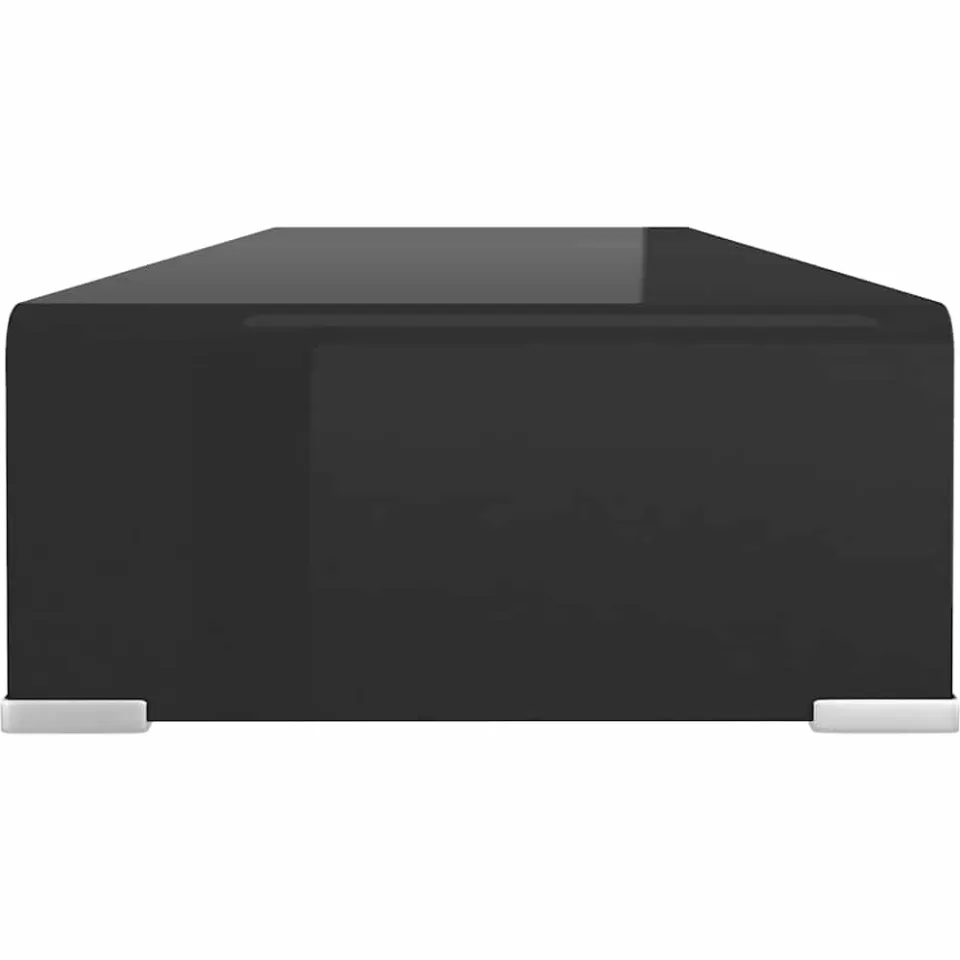 vidaXL Tv-meubel/monitorverhoger zwart 80x30x13 cm glas, foto 3