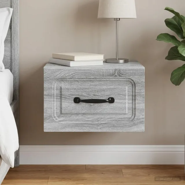 vidaXL Wandbeugel Bedkast Grijs sonoma 34,5 x 33 x 20 cm Bewerkt hout, foto 2
