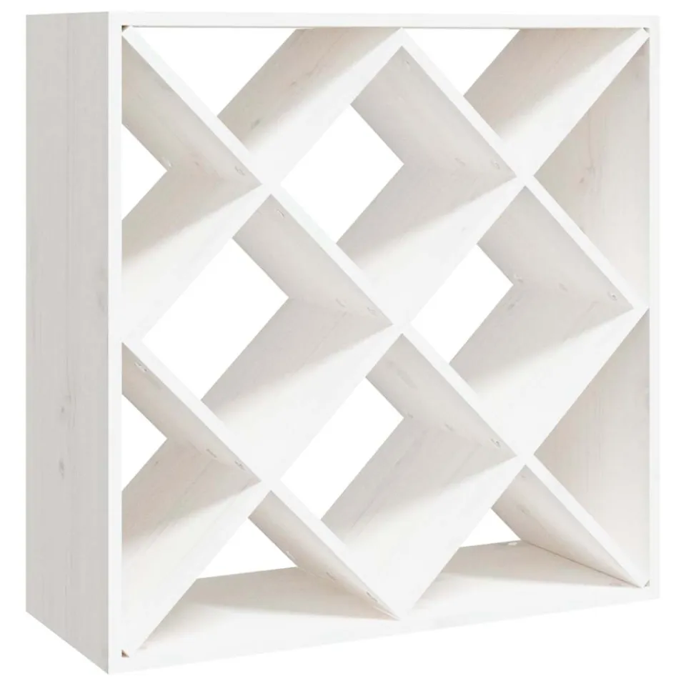 vidaXL Wijnkast 62x25x62 cm massief grenenhout wit, foto 3
