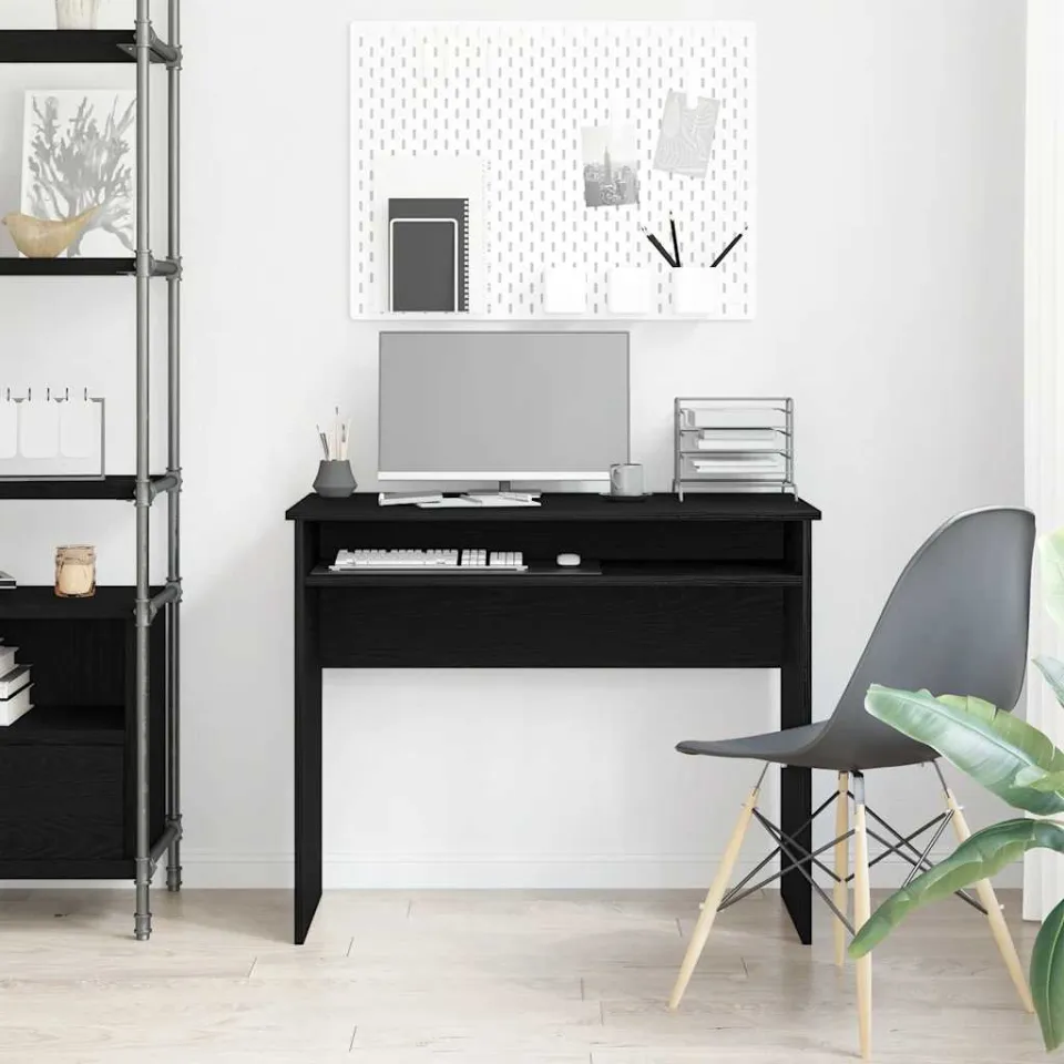 vidaXL Bureau 90x50x74 cm bewerkt hout zwart eikenkleur, foto 3