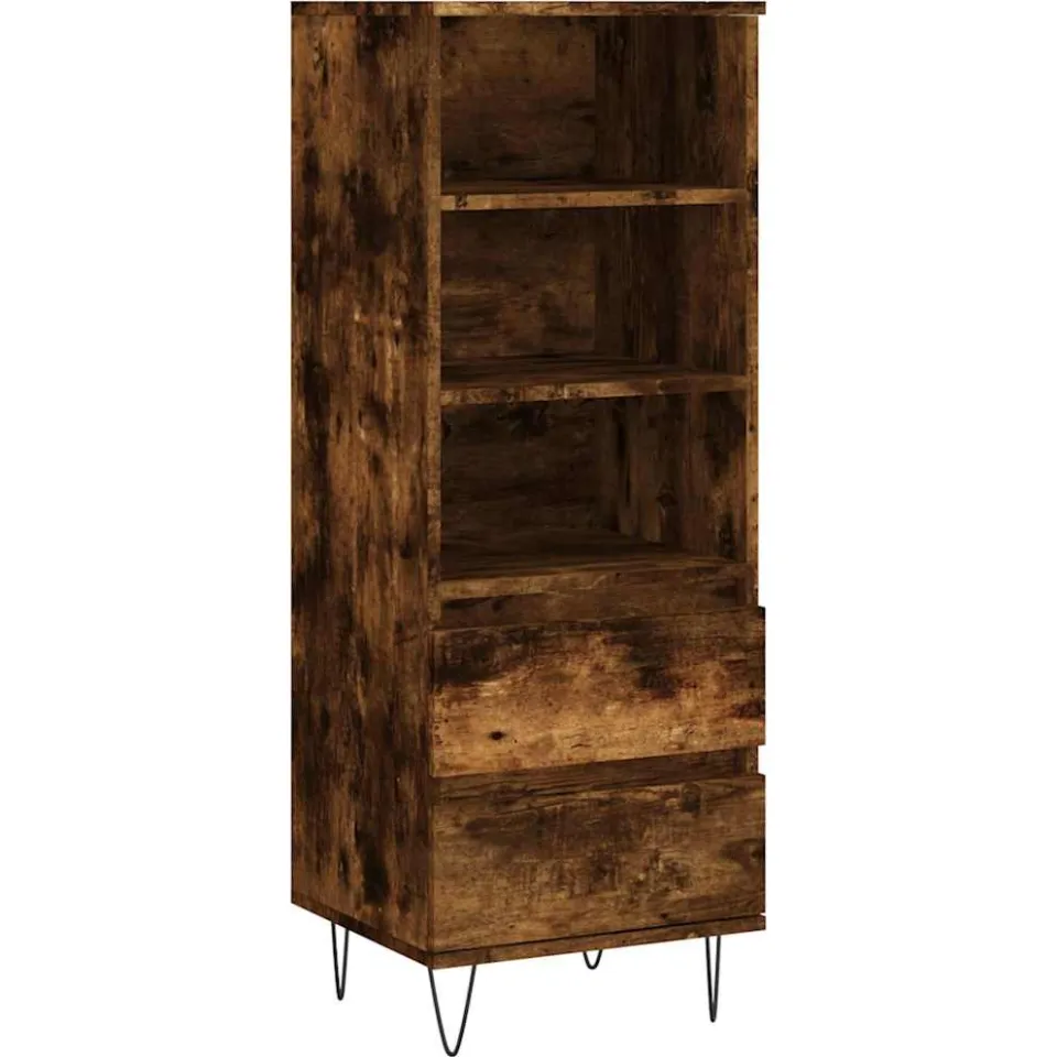 vidaXL Hoge kast 40x36x110 cm bewerkt hout gerookt eiken, foto 3