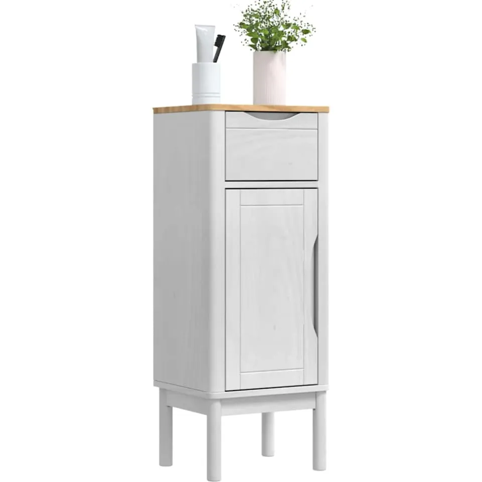 vidaXL Badkamerkast FLORO Wit 35 x 30 x 90 cm Massief Vurenhout