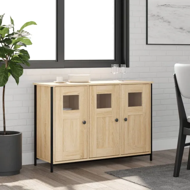 vidaXL Dressoir 100x35x70 cm bewerkt hout sonoma eikenkleurig Bruin