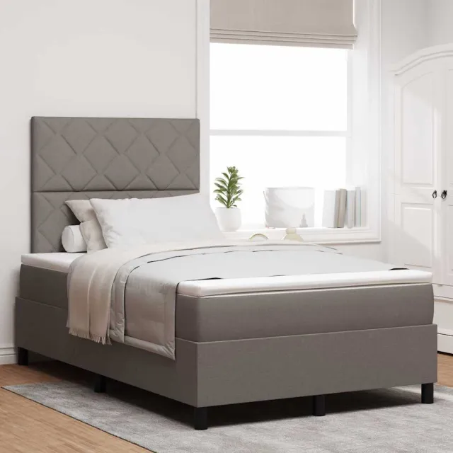 vidaXL Boxspring bed met LED-stripverlichting Taupe 120 x 200 cm Stof