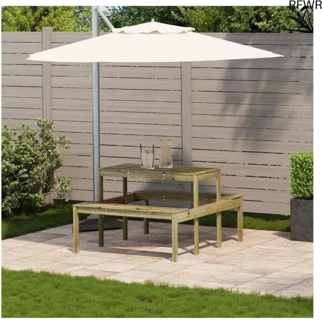 RFWR Picknicktafel met Banken van Hout - Tuin eettafel voor Buiten - 110 x 134 x 75 cm