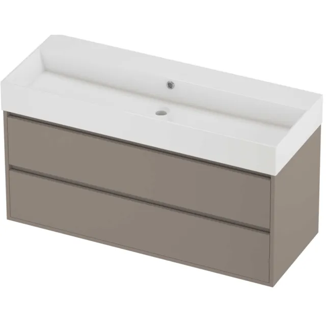 Proline Zara Badmeubelset Porselein Loft 120x46x65 cm Glans Wit Clay Beige