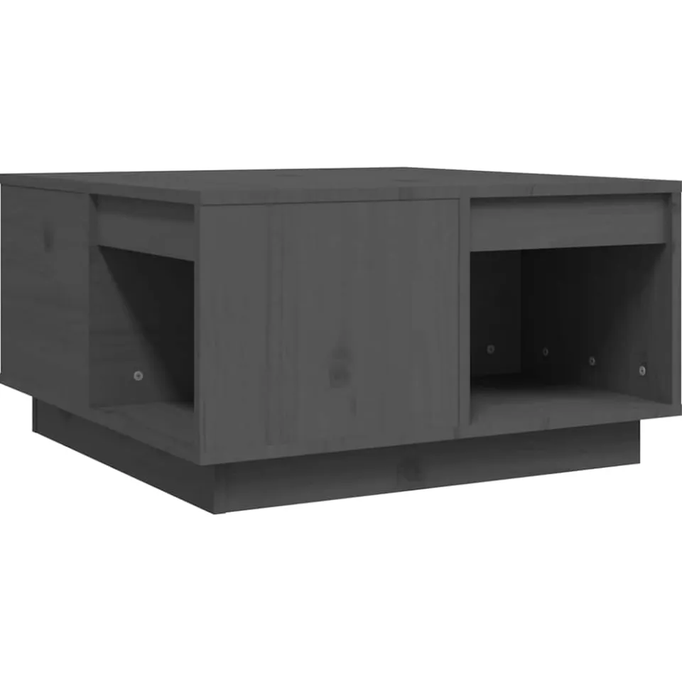 vidaXL Salontafel 60x61x32,5 cm massief grenenhout grijs, foto 4