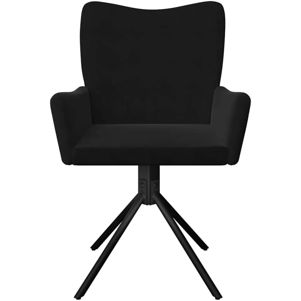 vidaXL Eetkamerstoelen draaibaar 2 st fluweel zwart, foto 4