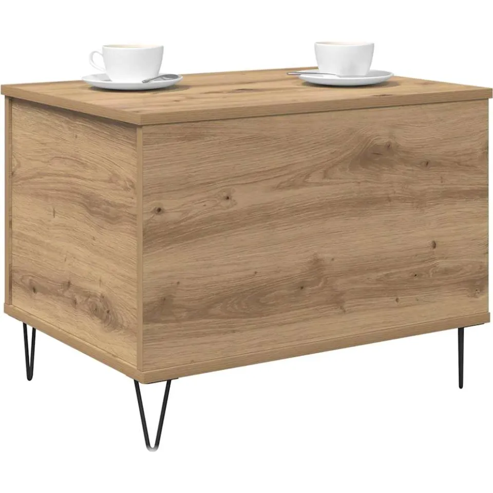 vidaXL Salontafel Artisan Eiken 60 x 44,5 x 45 cm Bewerkt hout Bruin
