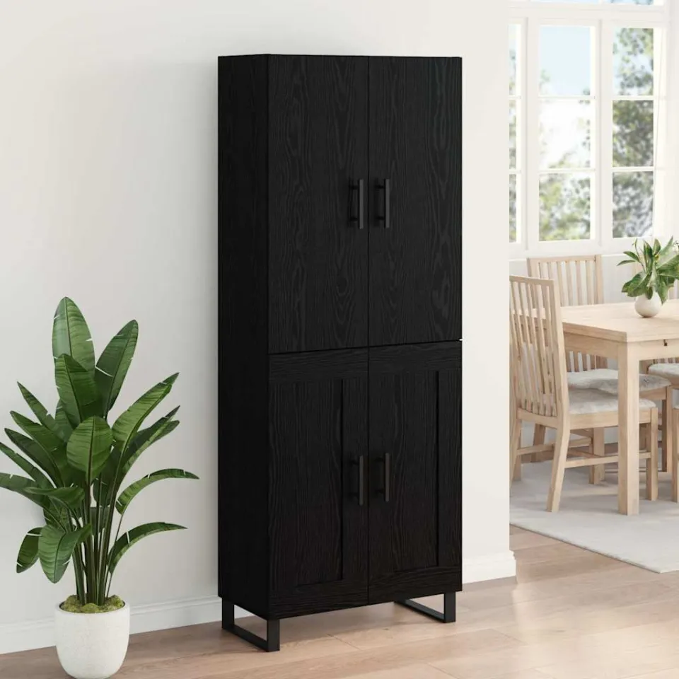 vidaXL Hoge kast 2 st Zwart Eiken 69,5 x 34 x 180 cm, foto 4