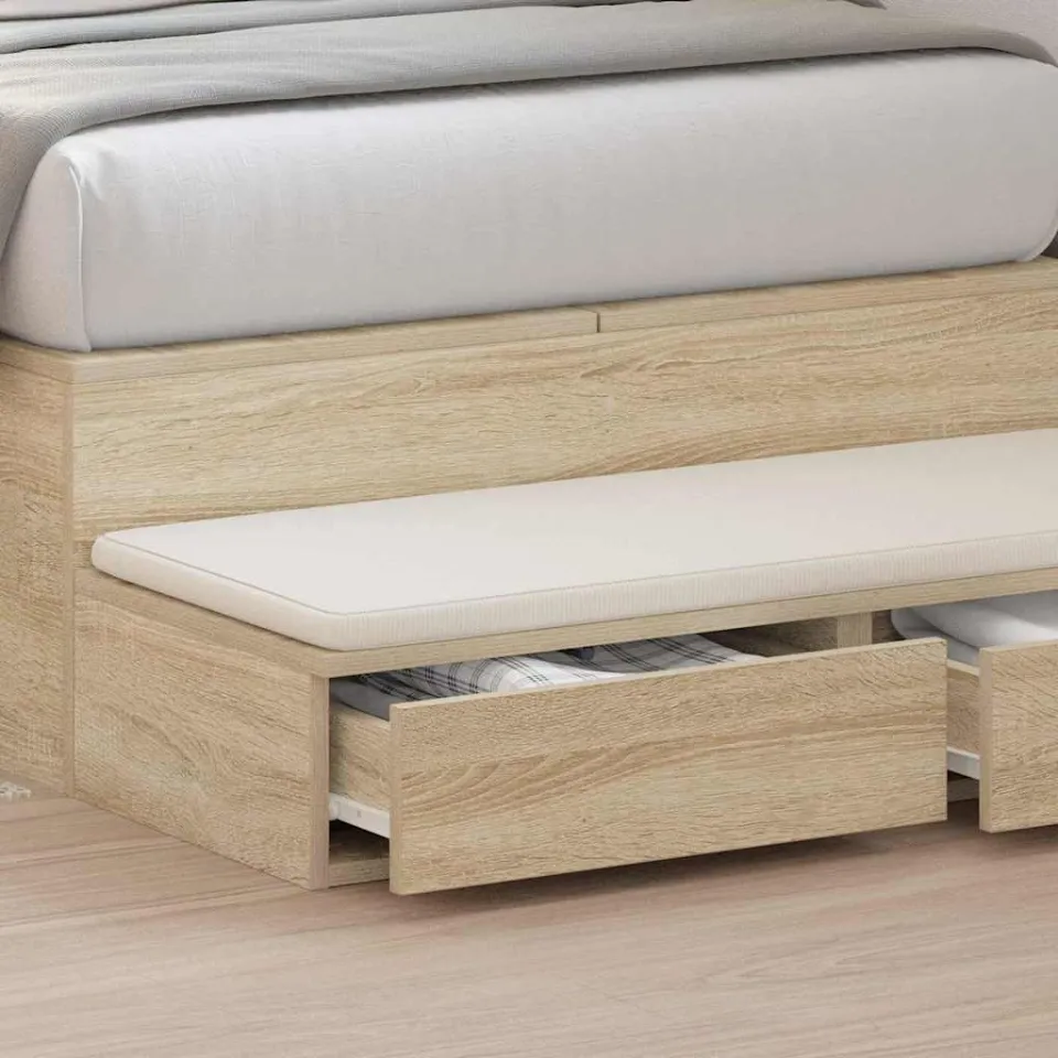 vidaXL Bedlades Sonoma Eiken 100 x 36,5 x 16,5 cm Bewerkt hout, foto 4