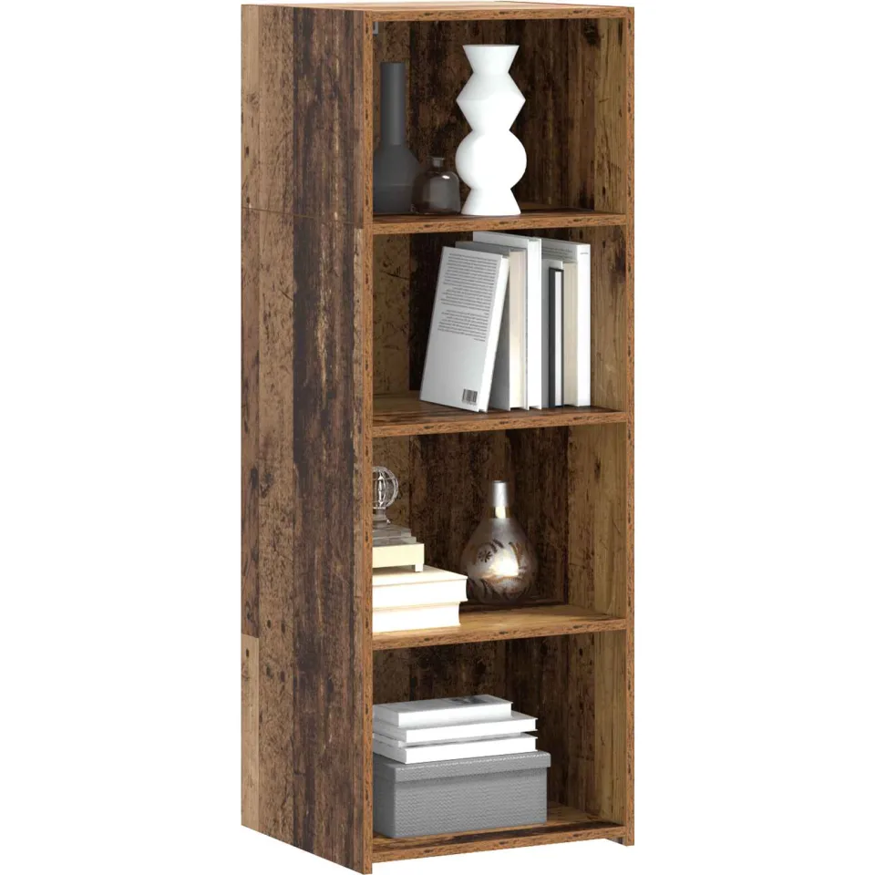 vidaXL Hoge kast Oud hout 45 x 41 x 124 cm Bewerkt hout Bruin