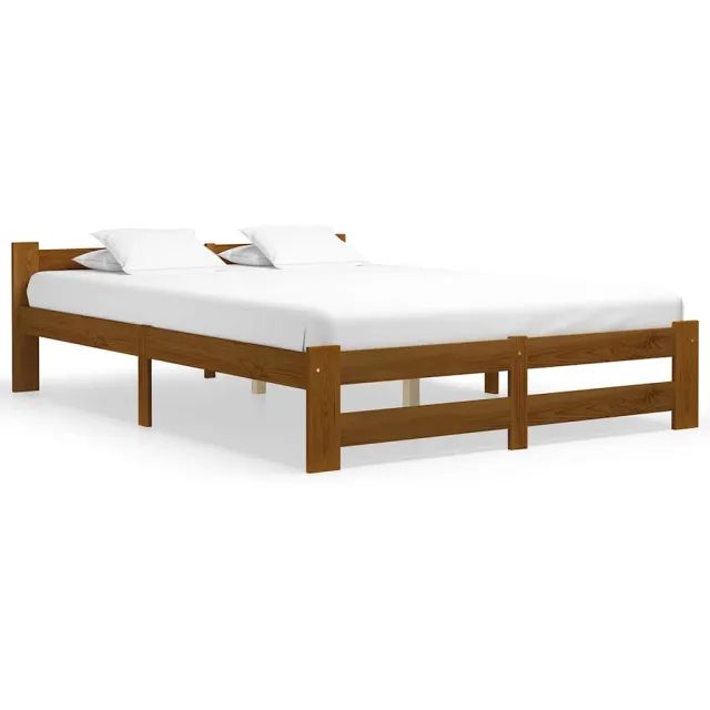 vidaXL Bedframe massief grenenhout honingbruin 160x200 cm