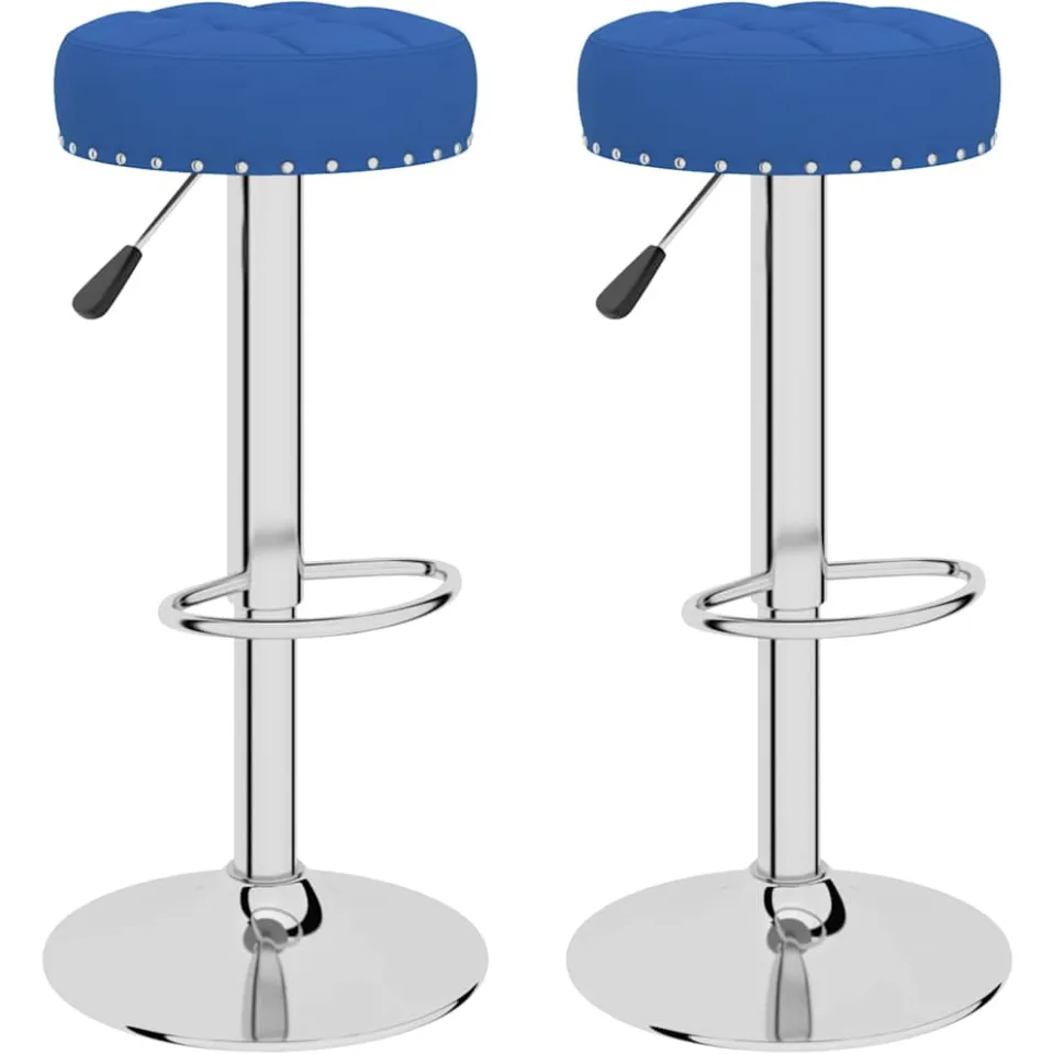 vidaXL Barkrukken 2 st stof blauw