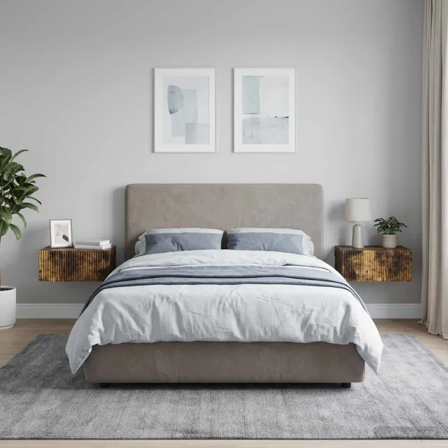 vidaXL Wandbeugel Bedkast 2 st Gerookt eiken 49 x 34,5 x 20 cm Bruin