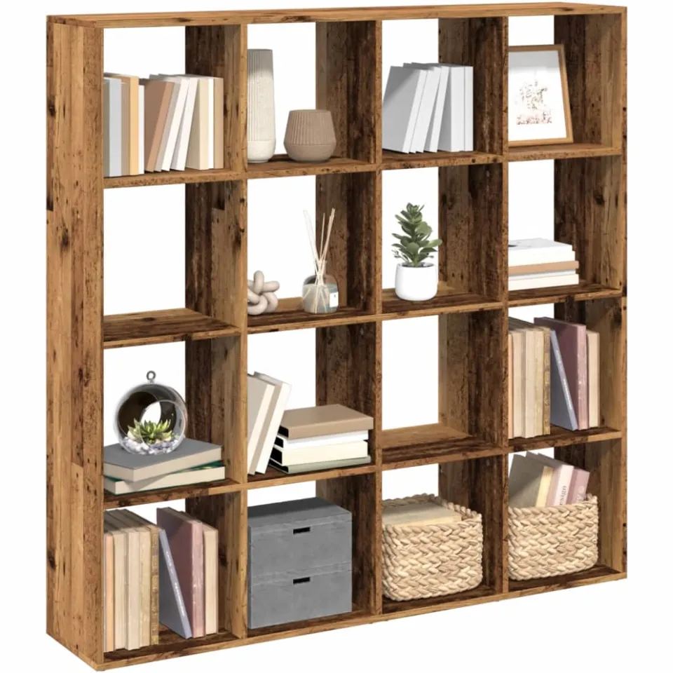 vidaXL Boekenkast 137,5x29x137,5 cm bewerkt hout oud houtkleurig Bruin