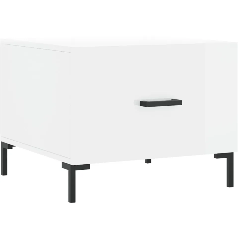 vidaXL Salontafel 50x50x40 cm bewerkt hout hoogglans wit, foto 4