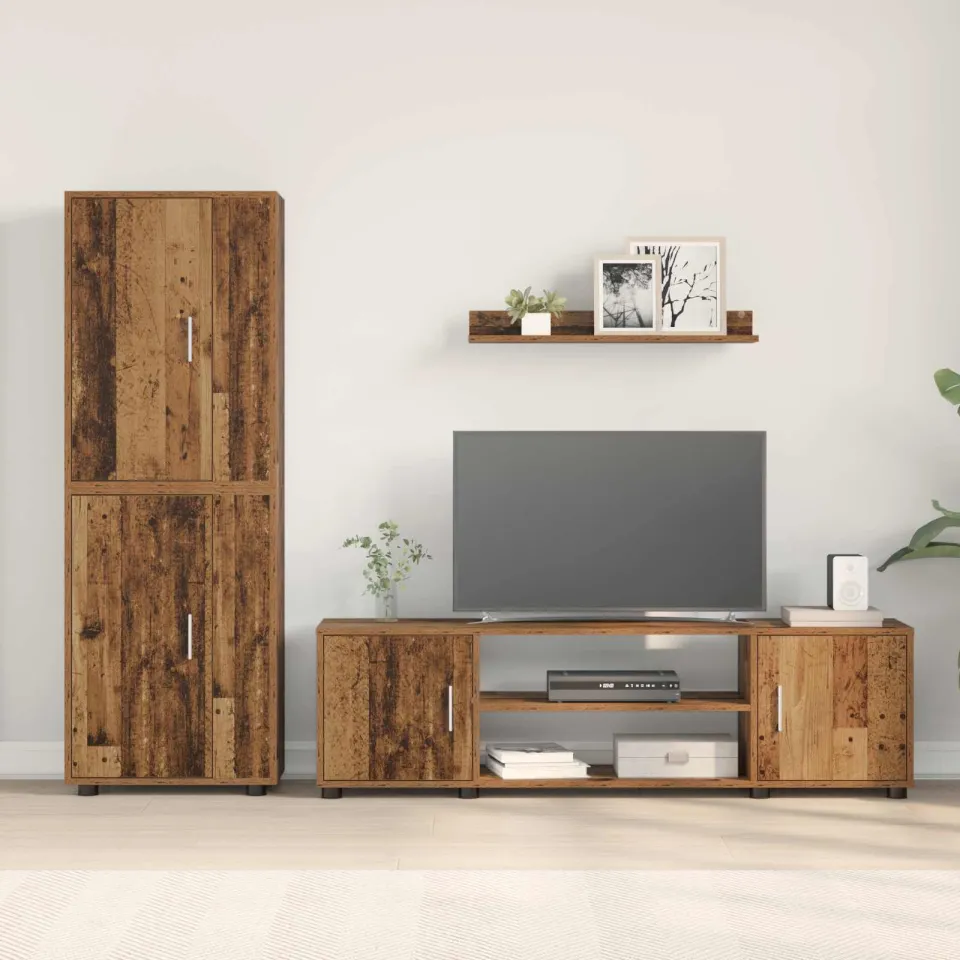 vidaXL Tv-meubelset 140 x 40 x 33 cm Oud Hout bruin, foto 4