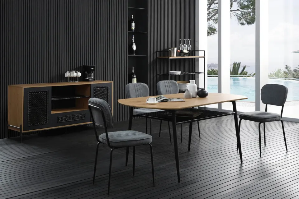 eetkamertafel Lourdes bruin