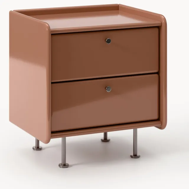 Westwing Collection Metalen nachtkastje Coya Bruin