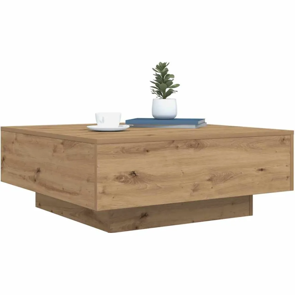 vidaXL Artisanaal eiken 80 x 80 x 31 cm Bewerkt hout Bruin