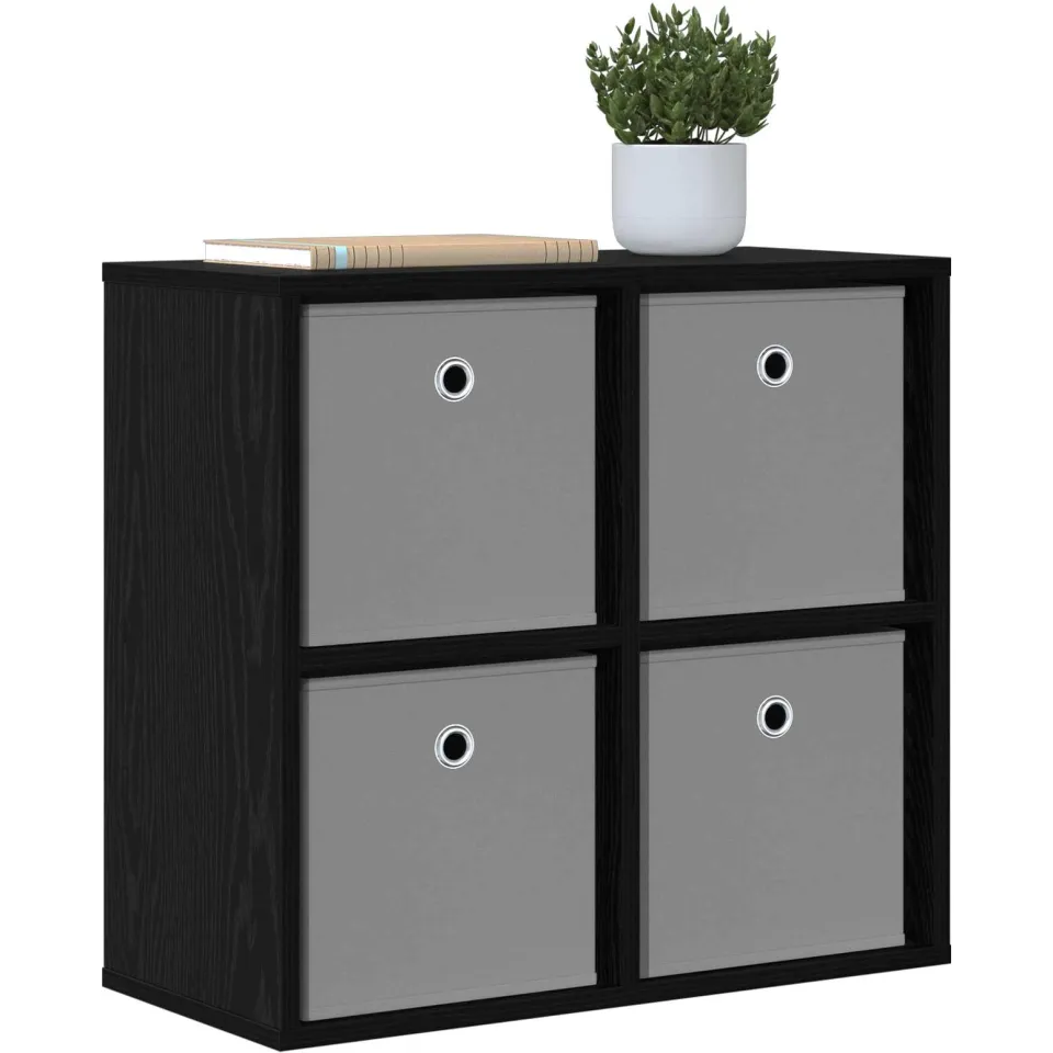 vidaXL Dressoir Zwart Eiken 59,5 x 27 x 57 cm