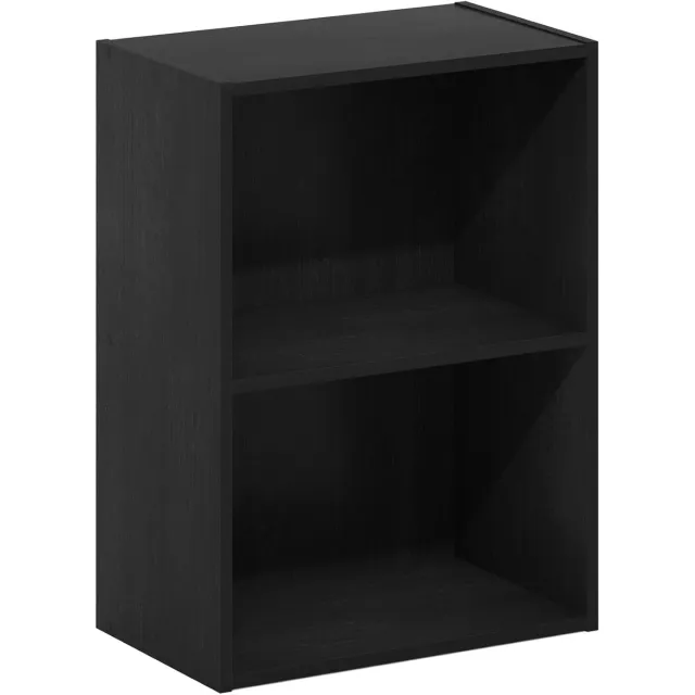 Ibenzoa Ruime Houten Boekenkast met Open Planken voor Bibliotheek of Praktische Opslag Zwart