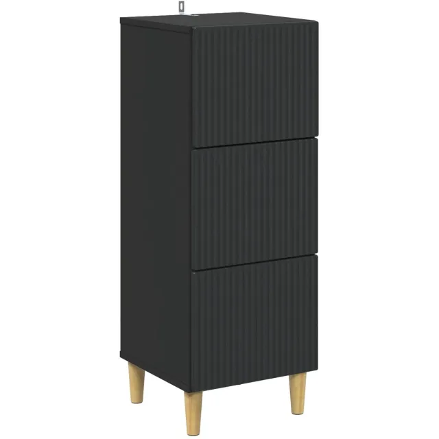 vidaXL Ladekast - Zwart - 33 - x - 34,5 - x - 90 - cm - Bewerkt - hout