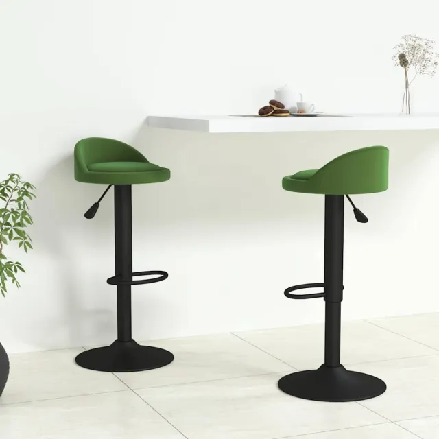 vidaXL Barkrukken 2 st fluweel donkergroen groen, foto 2