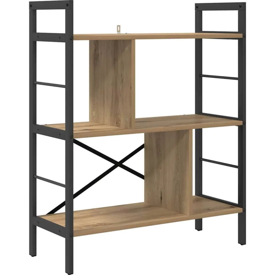 vidaXL Boekenkast 5-laags 75 x 30 x 91 cm Bewerkt hout Artisan Eiken, foto 3