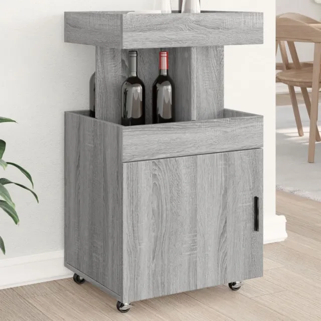 vidaXL Drankkar 50x41x89 cm bewerkt hout grijs sonoma eikenkleurig, foto 2