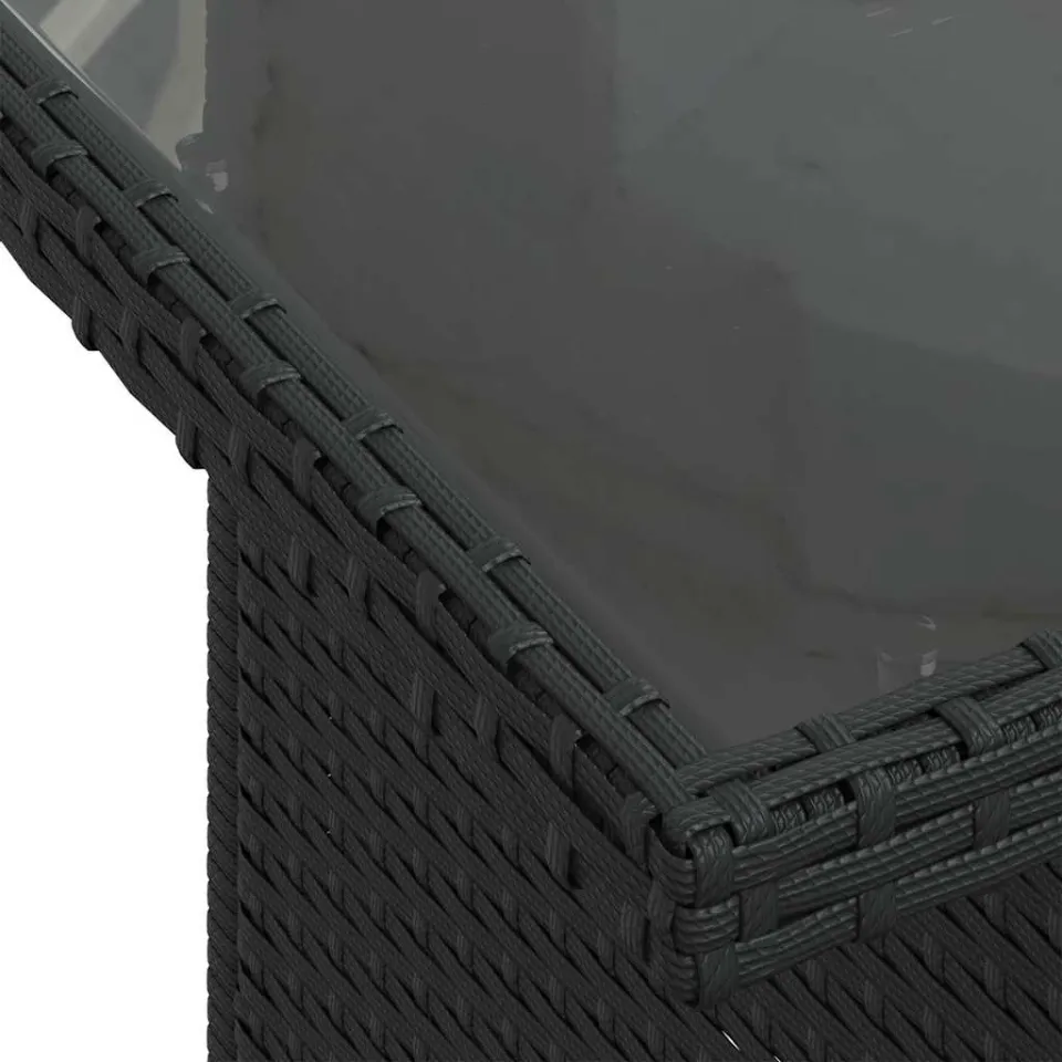vidaXL 8-delige Loungeset met kussens poly rattan zwart