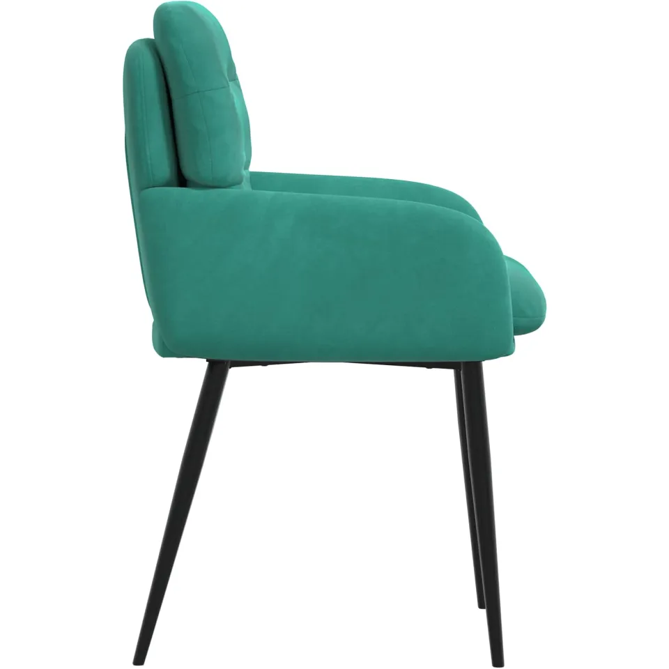 vidaXL Eettafelstoelen 2 st fluweel Turquoise 59 x 59,5 x 90 cm, foto 4