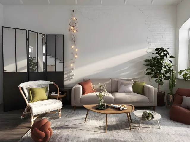Vente-unique Industrieel kamerscherm met 3 spiegelpanelen in atelierstijl - Metaal - H 180 x B 122 cm - Zwart - COVENTRY