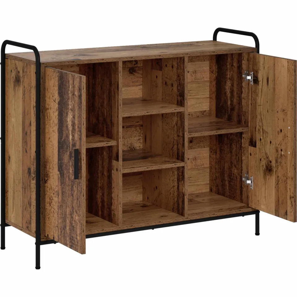 vidaXL Dressoir Oud hout 97 x 33 x 81 cm Bewerkt hout Bruin