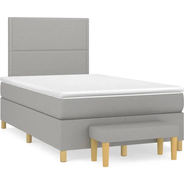 vidaXL Boxspring met matras stof lichtgrijs 120x190 cm grijs