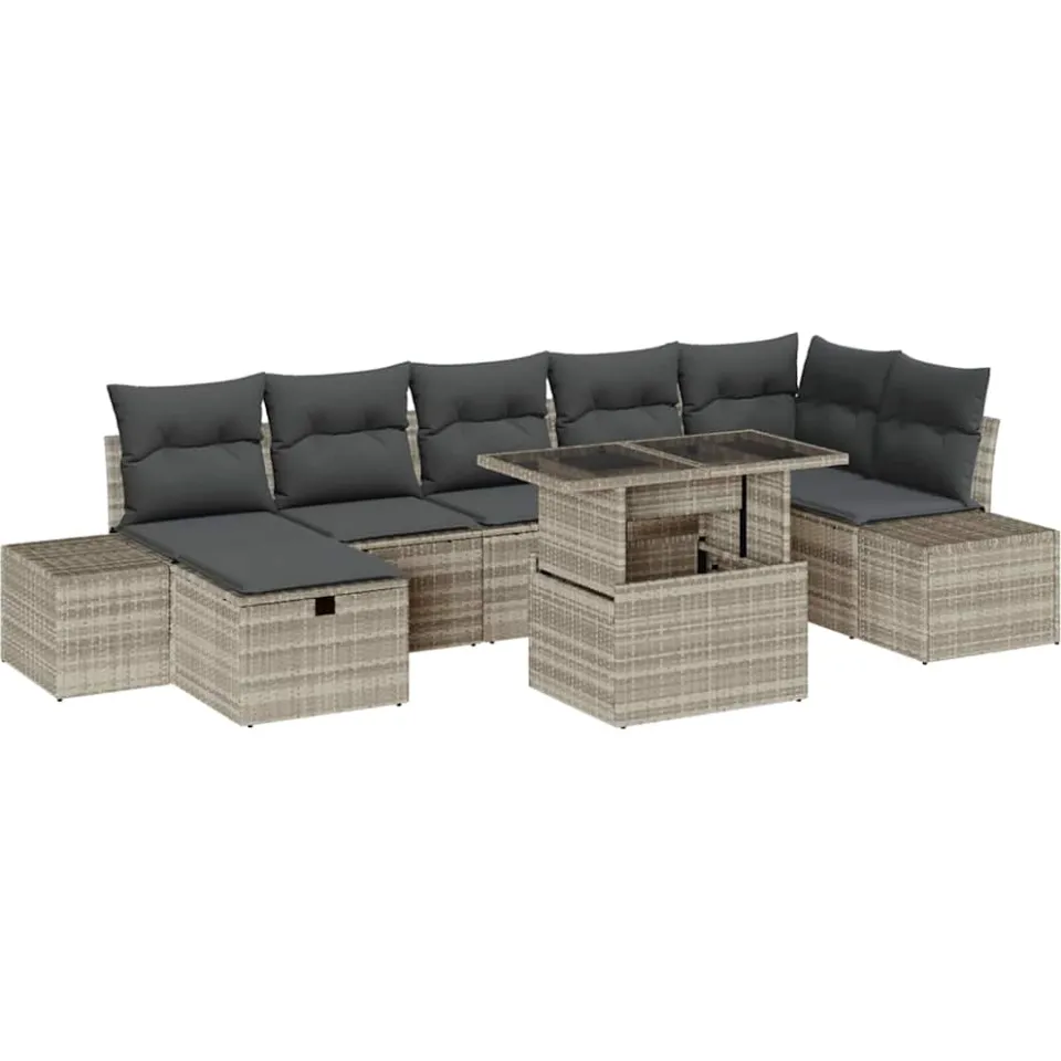 vidaXL Tuin Sofa Set 8 st poly rattan Beige