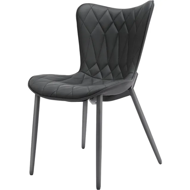 Homemiyn Barkruk Set van 2 – Zwarte Kunstleer met Diamantstiksel – Comfortabele Hoge Stoelen met Rugleuning – Stevig Frame – 150kg Draagvermogen black