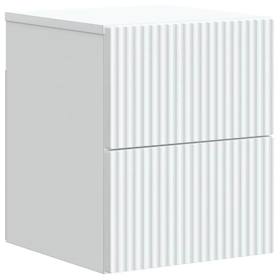 vidaXL Wandbeugel Bedkast met lade Wit 33 x 34,5 x 40 cm Bewerkt hout, foto 3