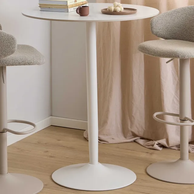 Giga Living Bartafel Laurens - 80x80x105cm - Wit Keramiek