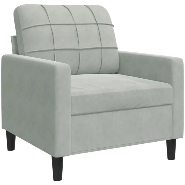 vidaXL Fauteuil - 60 - cm - fluweel - lichtgrijs