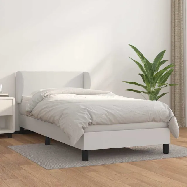 vidaXL Boxspring met matras kunstleer wit 80x200 cm