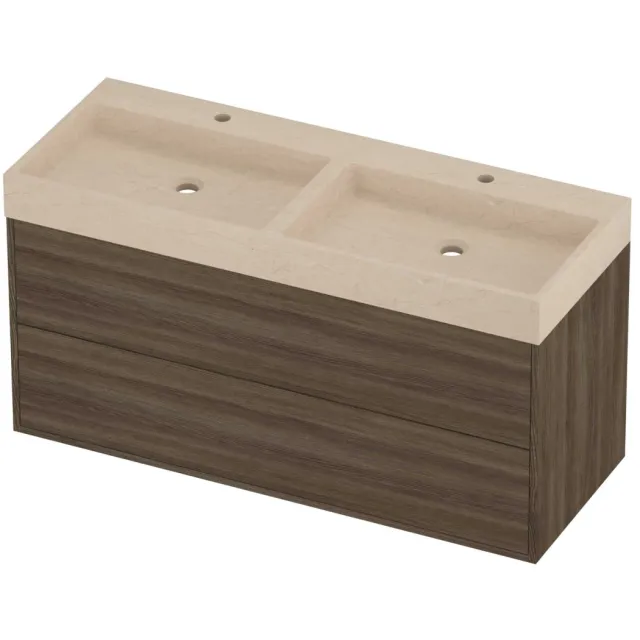 Proline Evoli Badmeubelset Hardsteen Loft 120x46x62 cm Sand Stone Vital Oak Eiken