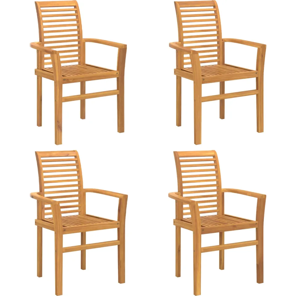 vidaXL Eetkamerstoel 4 st Massief Teakhout Bruin 62 x 55 x 94 cm